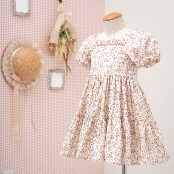 子供服 女の子ワンピース【size95/size100/size110】小花柄ワンピース 