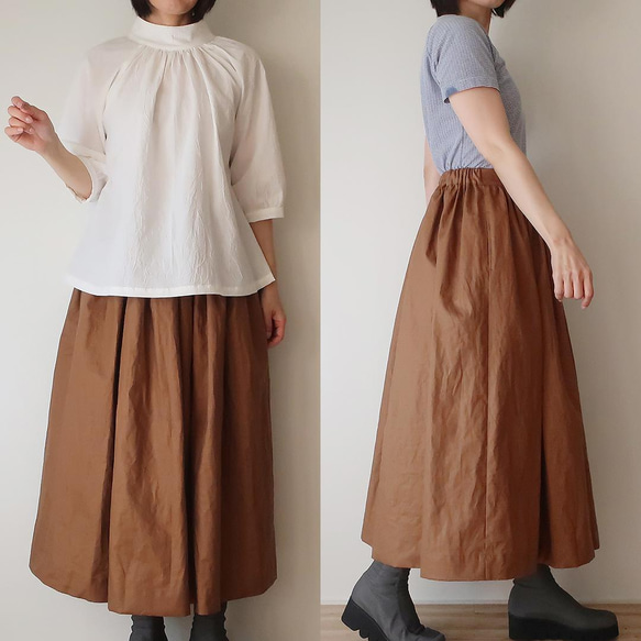 コムデギャルソン　生成り　コットン　ティアードスカート　ギャザースカート コムデギャルソンCOMME des GARCONS ティアードラップスカート