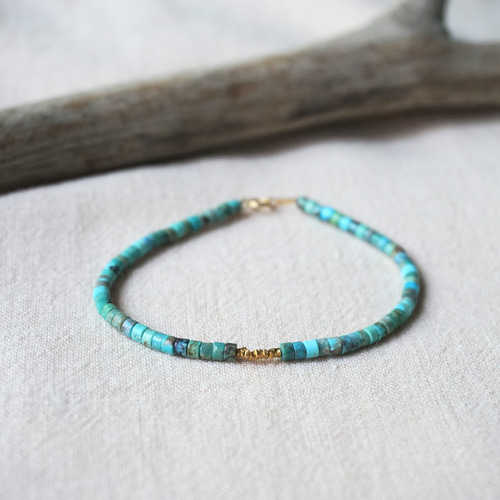 天然ターコイズとカレンシルバーの14kgfブレスレット＃20 ブレスレット