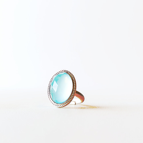 シーブルーカルセドニーリング 天然石 天然石リング アクセサリー