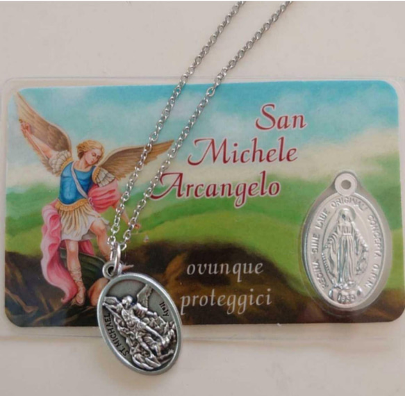 残り一点のみ☆大天使ミカエル守護の天使お守りロザリオネックレス
