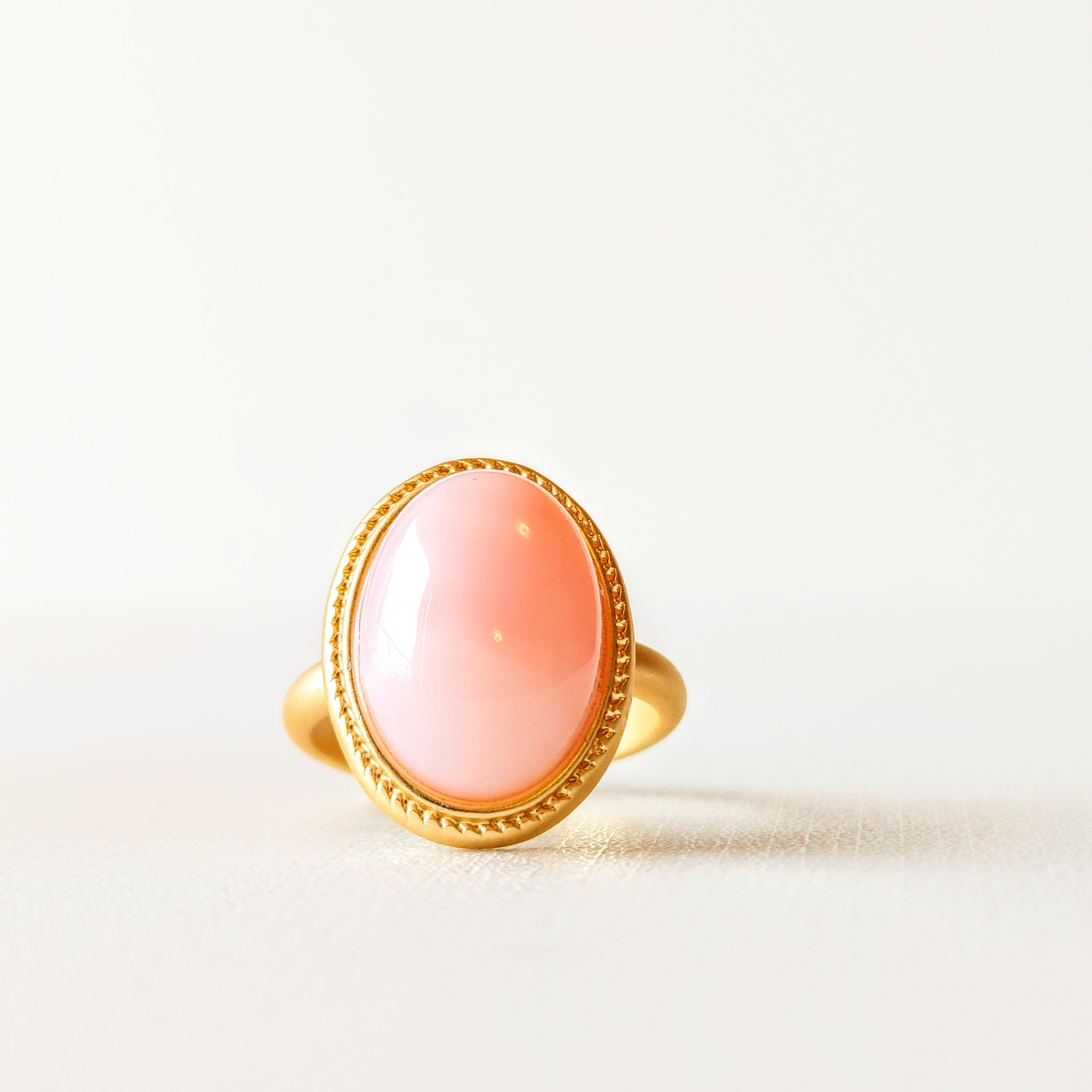 天然石　リング　指輪　ピンク　Ｋ