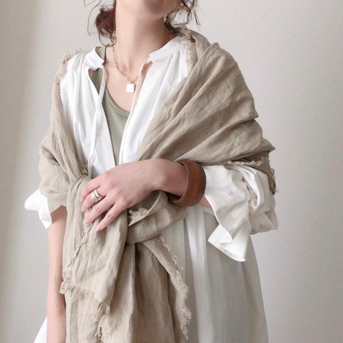 200cm】リネンの経年変化を楽しもう／ベルギーリネンストール