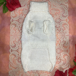 【犬用ニット】アメリカンフラッグ風　ホワイト　2Ｓから2Lまで対応 3枚目の画像