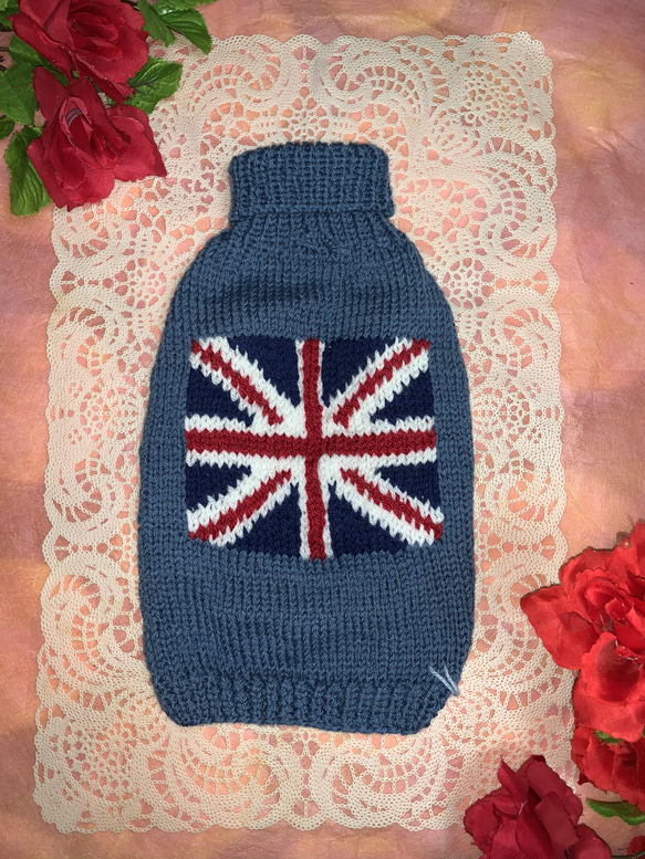 【犬用ニット】ユニオンジャック風　鉄コン　2Ｓから2Lまで対応 1枚目の画像