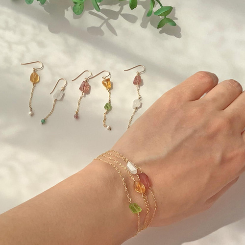 14kgf】【宝石質】 シトリン天然石 ブレスレット ブレスレット Larosa  