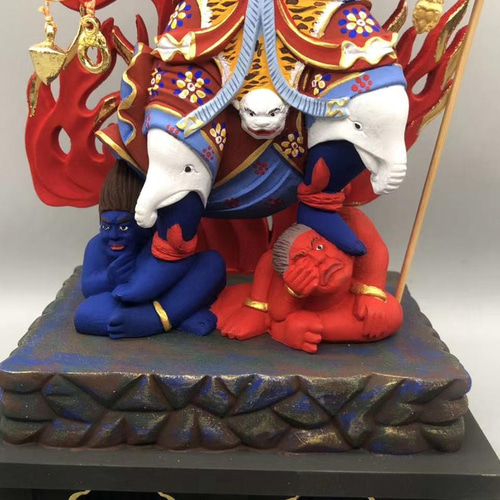 総ケヤキ材　仏教工芸品　木彫仏像　最高級品　仏師手仕上げ品　大元帥明王立像 Amazon｜仏像【大元帥明王】木彫仏像カナダ檜木彫如法仏像（高さ：32cm