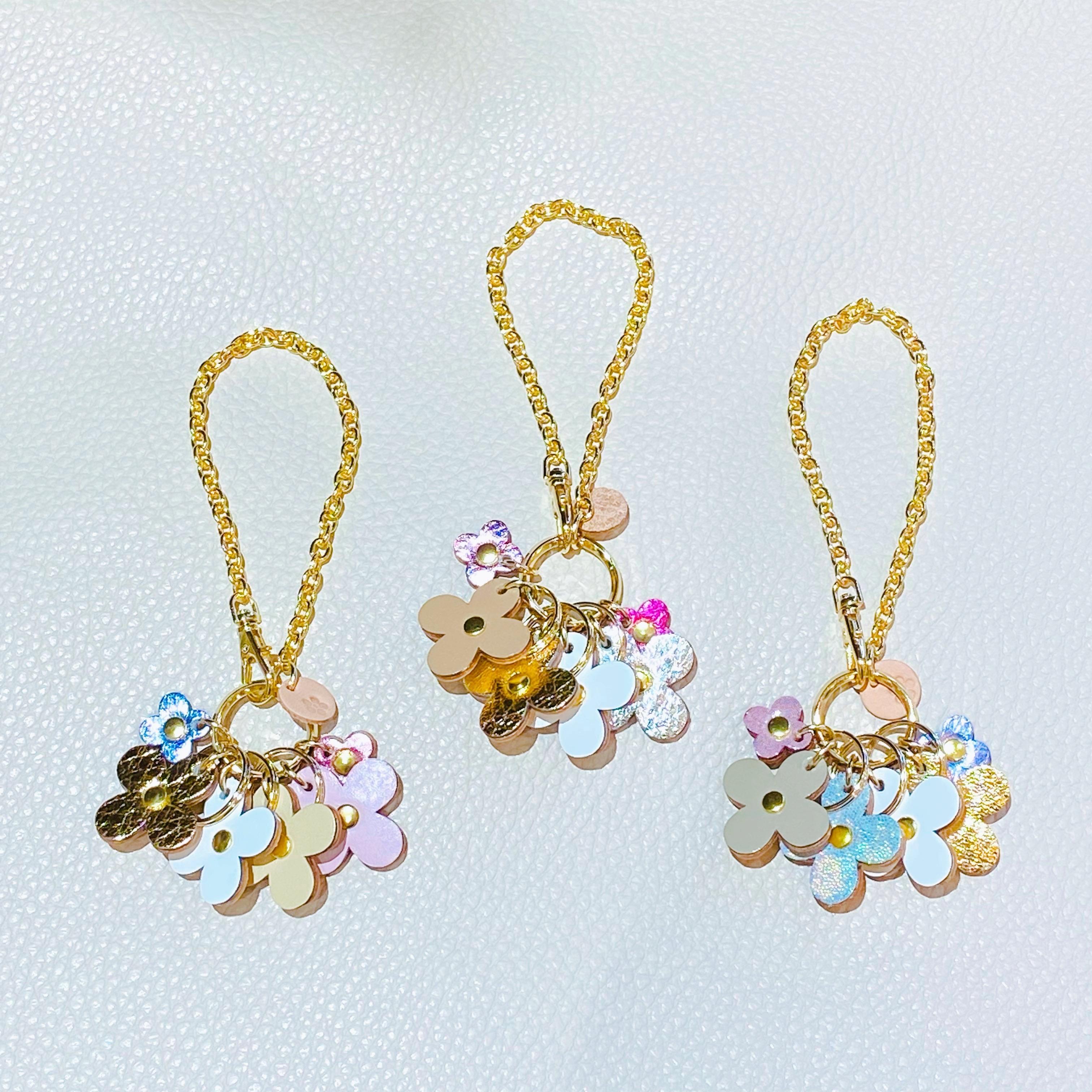 【¥6,600→¥5,280お得価格セットJ】4flowersバッグチャーム×3セット(プレゼント用袋付)パステルカラー