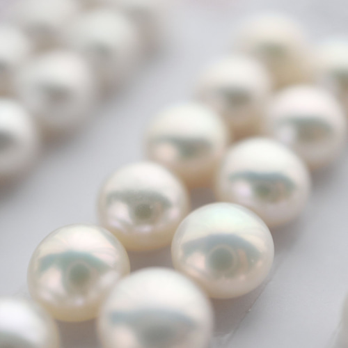 AAAA 淡水パール ボタン型 真珠 片穴 ホワイト系 パール Trois anges