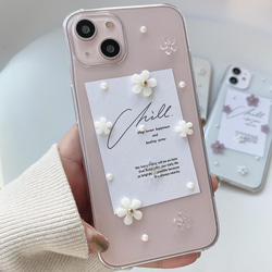 ✿iPhone15対応✿ White mini flower iPhoneケース 2枚目の画像