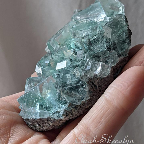 シャンファーリン産　グリーンフローライトと水晶の共生　原石 中国 湖南省 香花嶺(シャンファーリン)産 グリーンフローライト