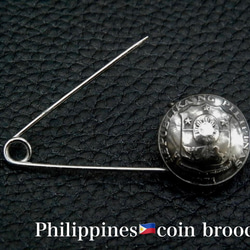 ＃B72 Philippines Coin Brooch 2枚目の画像