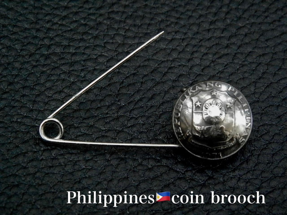 ＃B72 Philippines Coin Brooch 2枚目の画像