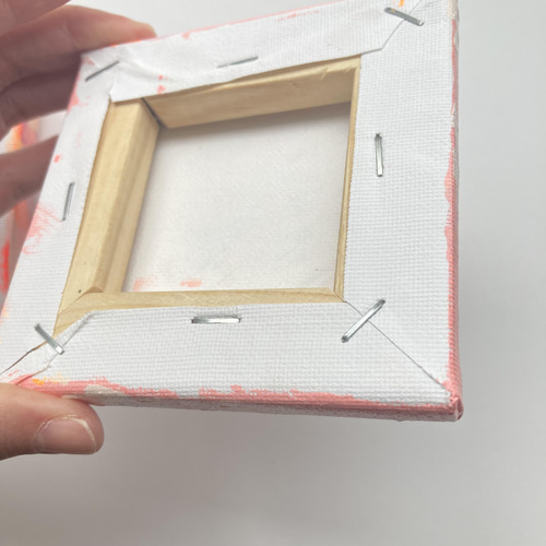 原画・送料無料】一辺約10センチの小さな絵 2つセット抽象画 桜