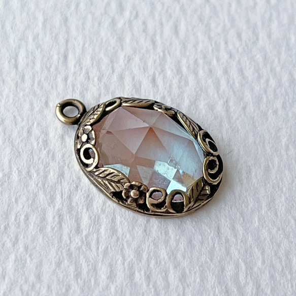 Glass Pendant Oval 約21mm×14mm [SPH-077-2]＊1個＊Antique＊ 6枚目の画像