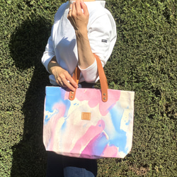 《Creema限定福袋》手染めの帆布トートバッグと新作ポーチのセット / palette pink セット 5枚目の画像