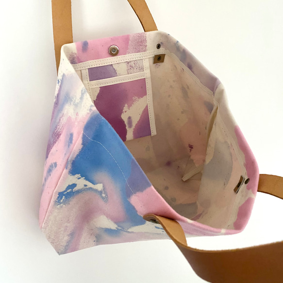 《Creema限定福袋》手染めの帆布トートバッグと新作ポーチのセット / palette pink セット 3枚目の画像