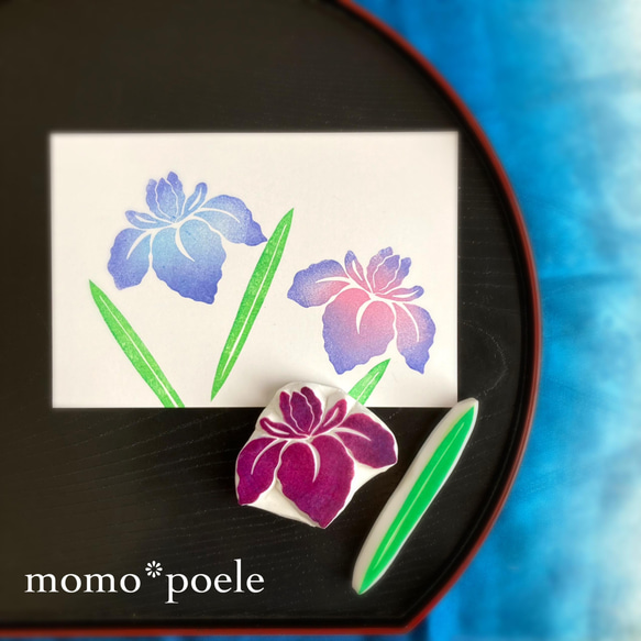 こどもの日に大きな菖蒲のはんこセット（5月端午の節句の消しゴム