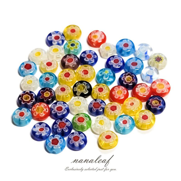 ミルフィオリガラスビーズ×チェコビーズのチャーム　ハンドメイドアクセサリーパーツ ミルフィオリガラスビーズ×チェコビーズのチャーム ハンドメイド