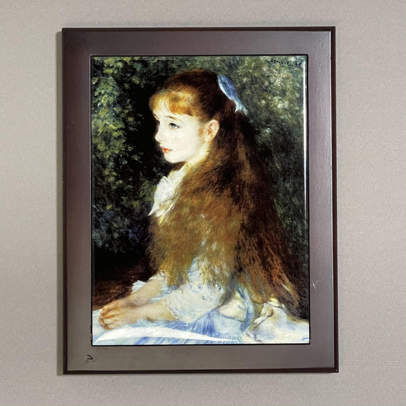 ルノワール　可愛いイレーヌ　人物画　美品　 装飾額装付き　未使用　小型 ルノワール可愛いイレーヌ複製画世界の名画額装