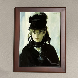 マネ すみれの花束をつけたベルト・モリゾ フォトタイル木製