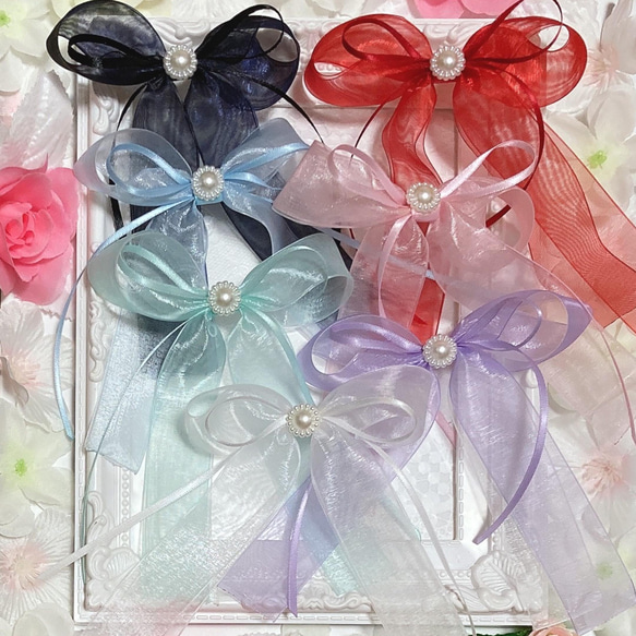 再販♡ 2個 セット♡ 繰り返し使える！ たらりん オーガンジー リボン  