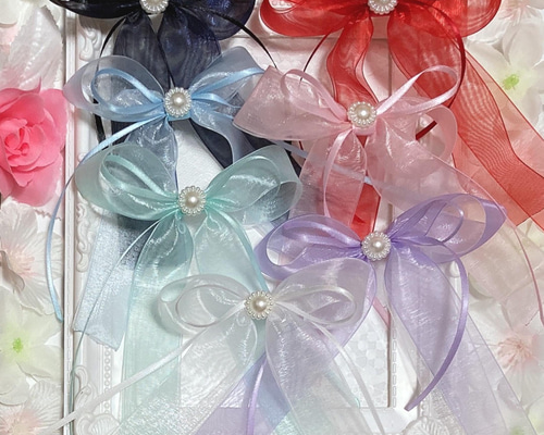 ⚠️残1点⚠️【オーダー♡すいかリボン】ヘアクリップ　ヘアゴム　ベビー　キッズ b548c4d573beb4ae2546ec3664c94c