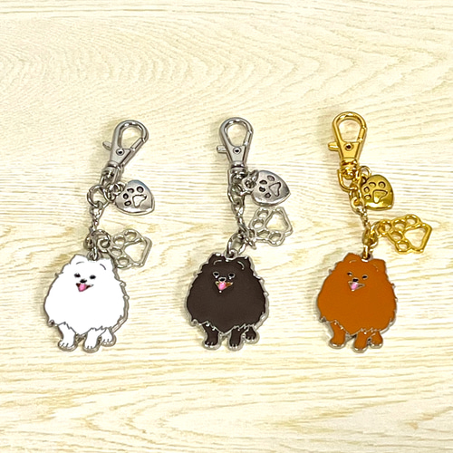 人気❤︎【送料無料】♡ うちの子 わんこチャーム ポメラニアン〈茶