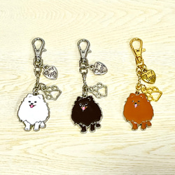 人気❤︎【送料無料】♡ うちの子 わんこチャーム ポメラニアン〈茶