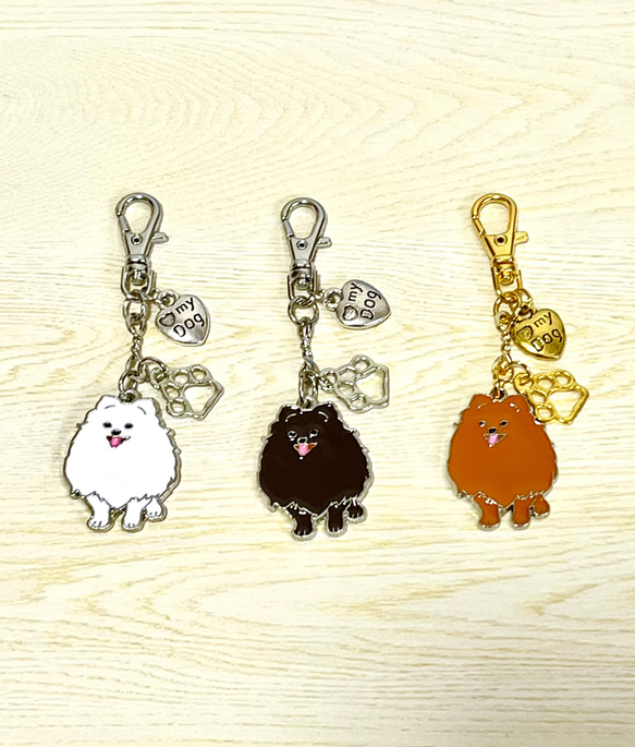 人気❤︎【送料無料】♡ うちの子 わんこチャーム ポメラニアン〈茶