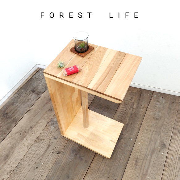 ☆送料無料☆無垢のサイドテーブル　　　　　　　　　　　　　　　　ソファーテーブル　リビングテーブル　カバ桜　ミニテーブル 9枚目の画像