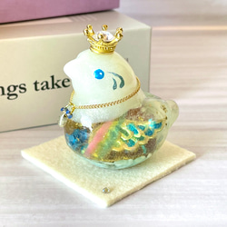 勾玉 白キツネ(青) オルゴナイト・蓄光 その他アート coto 通販