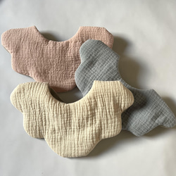 ハンドメイドスタイ もくもくぽこぽこガーゼスタイ 名入れオーダー可能  