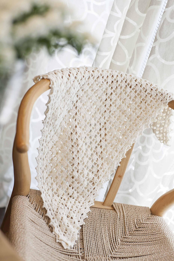 レース 編み/かぎ針編み 三角❁ モチーフ❁ひざ掛け その他インテリア