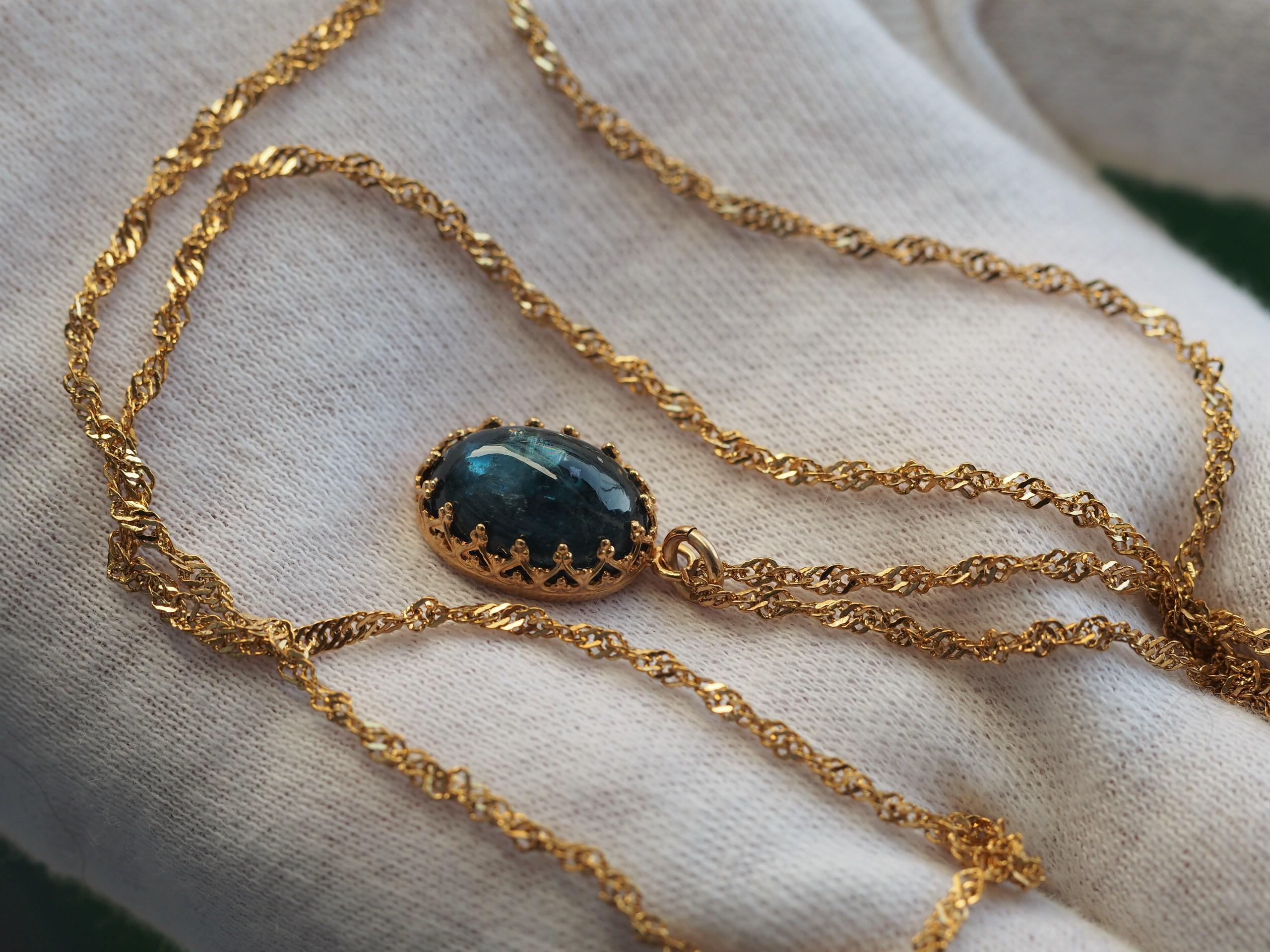 モスカイヤナイト１４　クラウン台座：ステンレスチェーンブレス/ネックレス❀