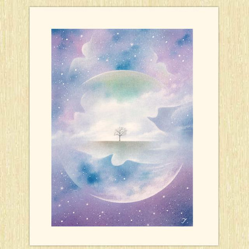 パステル画（原画）空。 水鏡空（パステル画・原画）4号 絵画 にゃんずら 通販 4017402