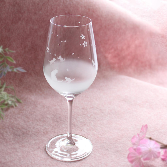 [櫻花季/酒杯] 貓圖案酒杯 ★可刻名字（需額外付費） 第1張的照片
