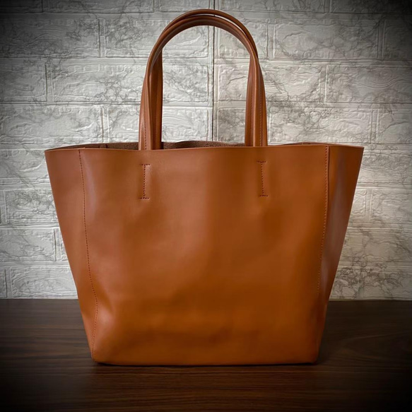 2WAYバッグ イタリア製 ハンドバッグ タンニン鞣し革 茶色 ブラウン