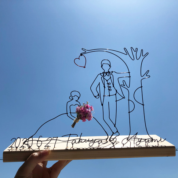 ［オーダーメイド］ウェルカムボード　リングピロー　ウェルカムスペース　結婚祝い　ワイヤークラフト　ワイヤーアート　ギフト 7枚目の画像