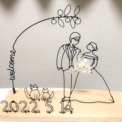 ［オーダーメイド］ウェルカムボード　リングピロー　ウェルカムスペース　結婚祝い　ワイヤークラフト　ワイヤーアート　ギフト 6枚目の画像