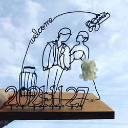 ［オーダーメイド］ウェルカムボード　リングピロー　ウェルカムスペース　結婚祝い　ワイヤークラフト　ワイヤーアート　ギフト 4枚目の画像