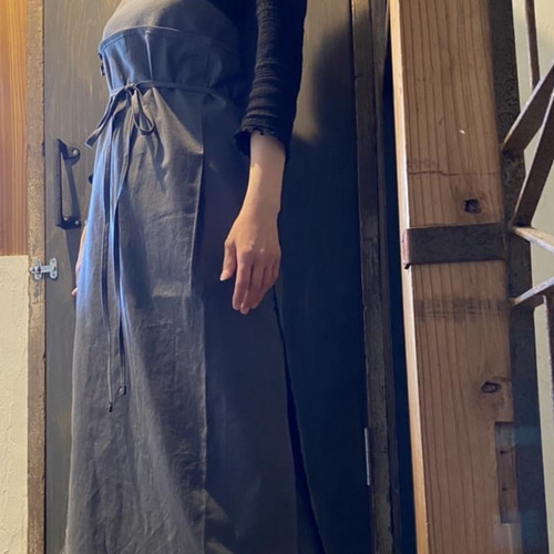 綿麻エプロン✿動きやすくてオシャレな2wayワンショルダーマキシ
