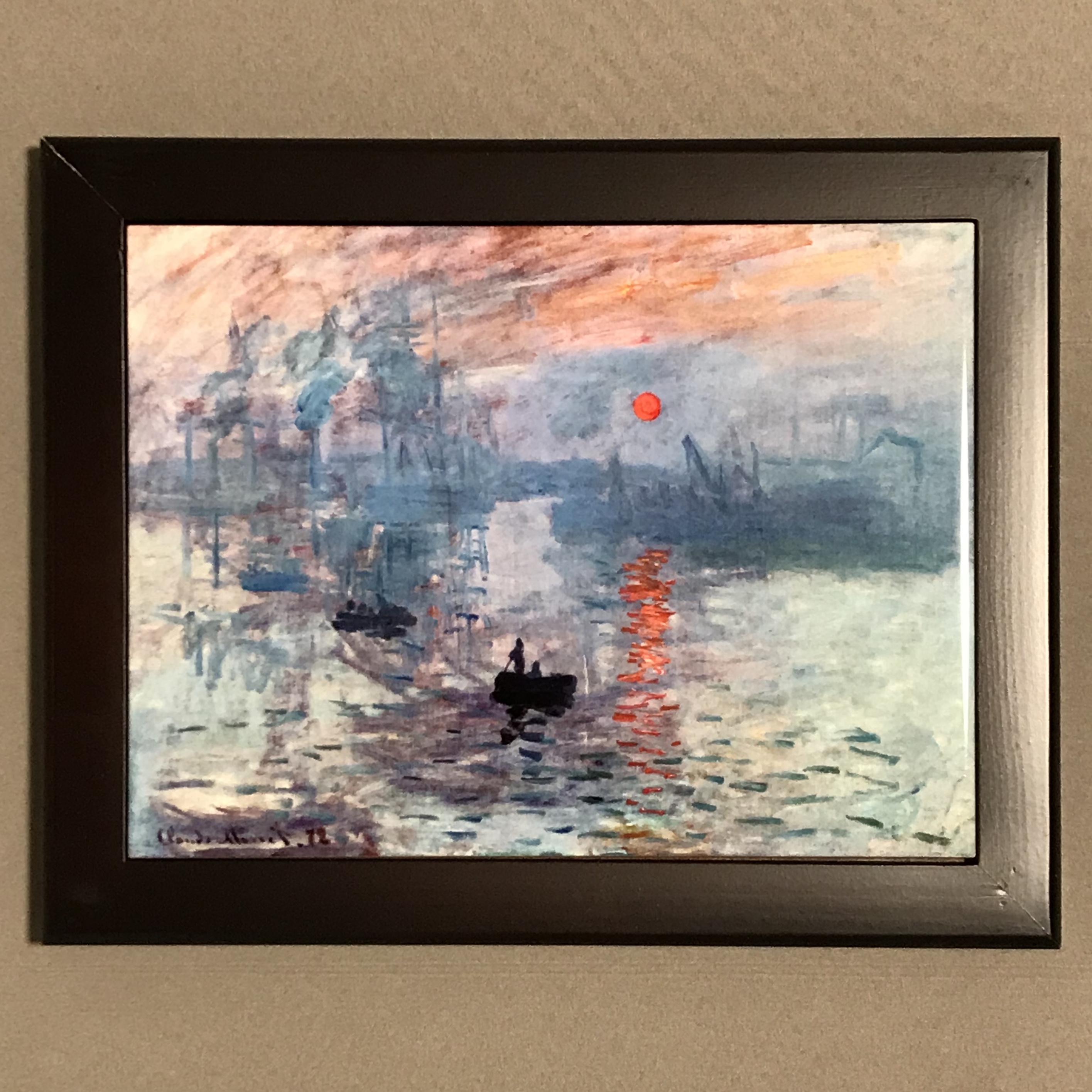 モネ 印象・日の出 フォトタイル木製フレーム付き 絵画 chaya