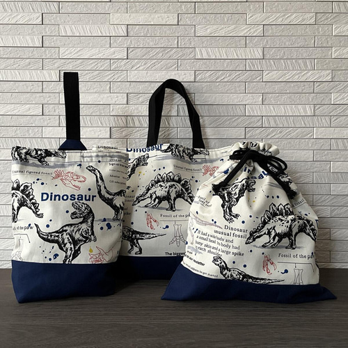 恐竜  ハンドメイド   手さげ 楽天市場】恐竜柄 レッスンバッグ・シューズケース 手作りキット