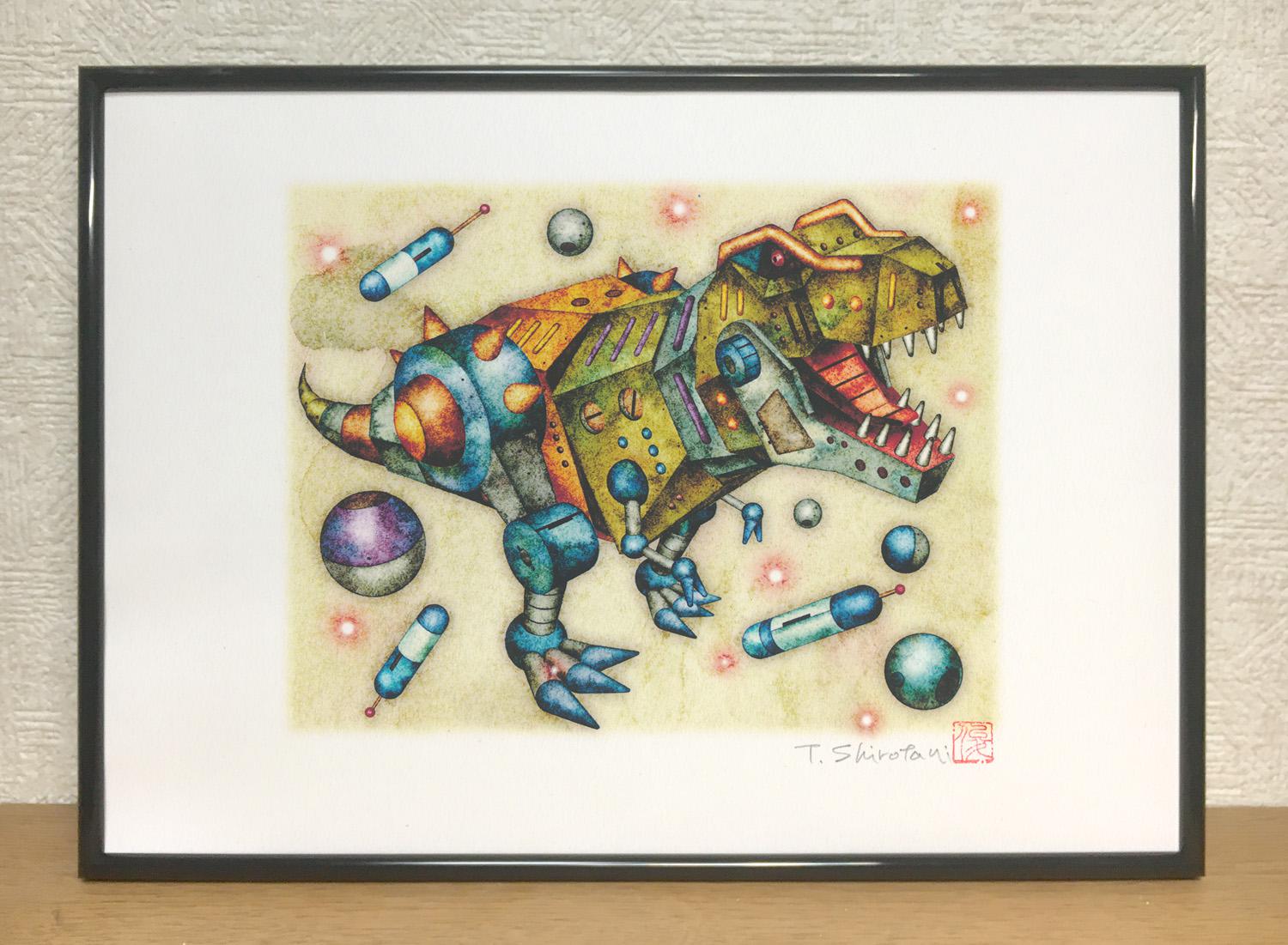スピノサウルス　アクリル画　原画