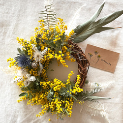 受注）ミモザの三日月リース リース wakunoha 通販 13339053｜Creema