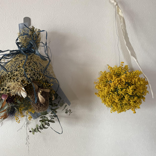 ミモザのボールリース リース wakunoha 通販｜Creema(クリーマ) 13592871 