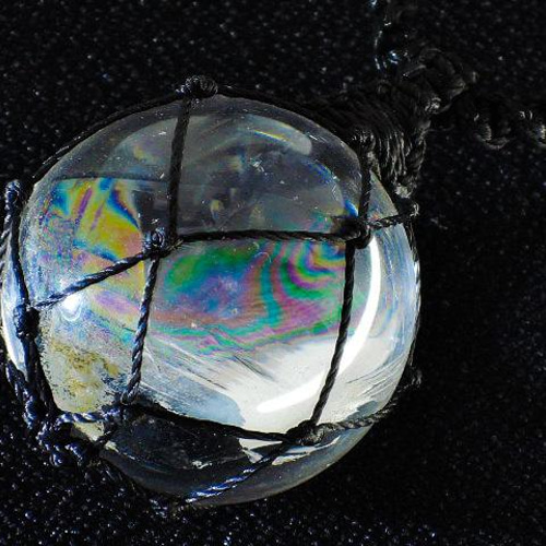 ☆虹の水晶玉17mm☆ネックレスペンダン☆天然石レインボー