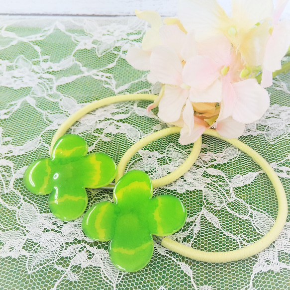 no.1502 レジン ヘアゴム ブローチ ポニーフック No,1000【送料無料