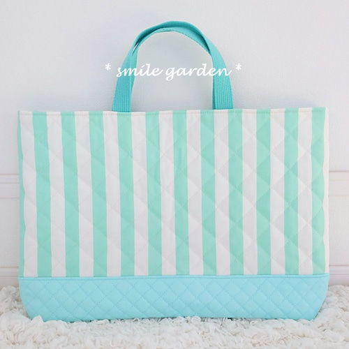 単品》レッスンバッグ(ミルキーストライプ・ミントグリーン) レッスン 